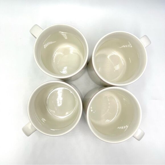 4‎ Christmas REINDEER MUGS Whimsical Holiday Cups LTD Commodities White Ceramic - Picture 5 of 7